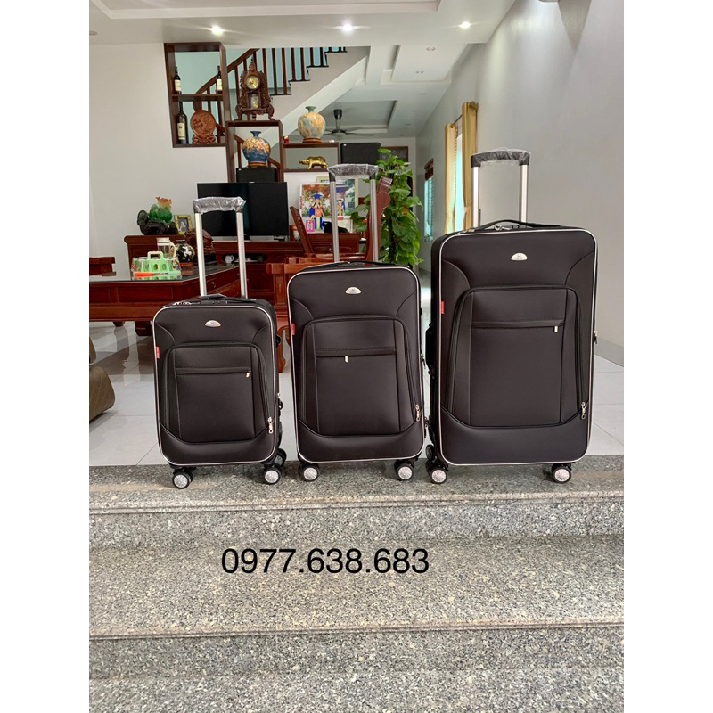 Combo vali vải chính hãng Hùng Phát size 24+ size 28