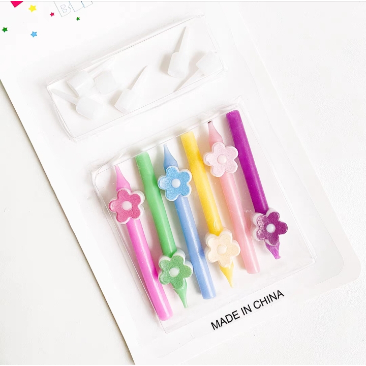 Nến Cây Hình Hoa Trang Trí Bánh Sinh Nhật, Vỉ 5 Nến Hoa Trang Trí Bánh Sinh Nhật, Đồ Trang Trí Bánh Kem