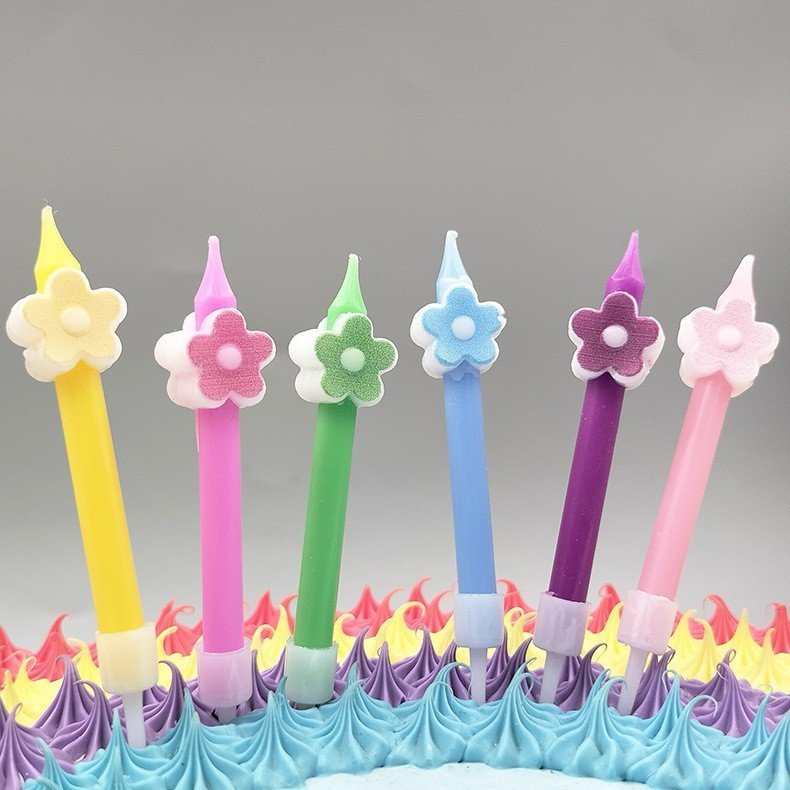 Nến Cây Hình Hoa Trang Trí Bánh Sinh Nhật, Vỉ 5 Nến Hoa Trang Trí Bánh Sinh Nhật, Đồ Trang Trí Bánh Kem