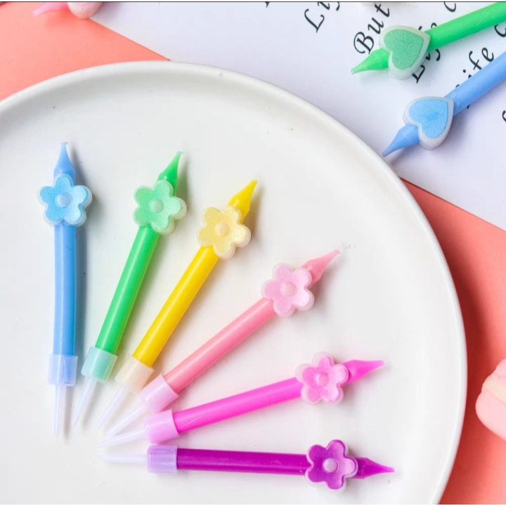 Nến Cây Hình Hoa Trang Trí Bánh Sinh Nhật, Vỉ 5 Nến Hoa Trang Trí Bánh Sinh Nhật, Đồ Trang Trí Bánh Kem