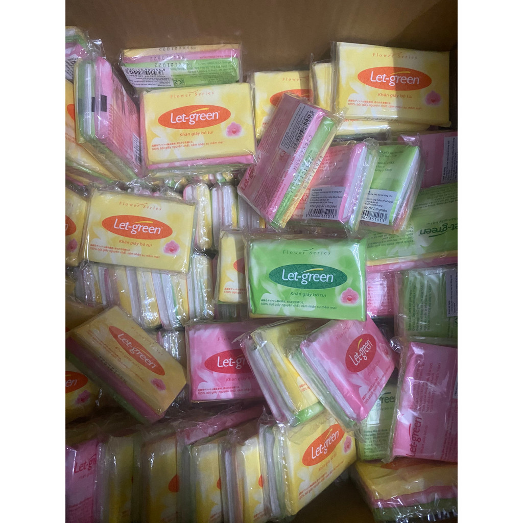 COM BO 9 GÓI KHĂN GIẤY BỎ TÚI LET-GREEN