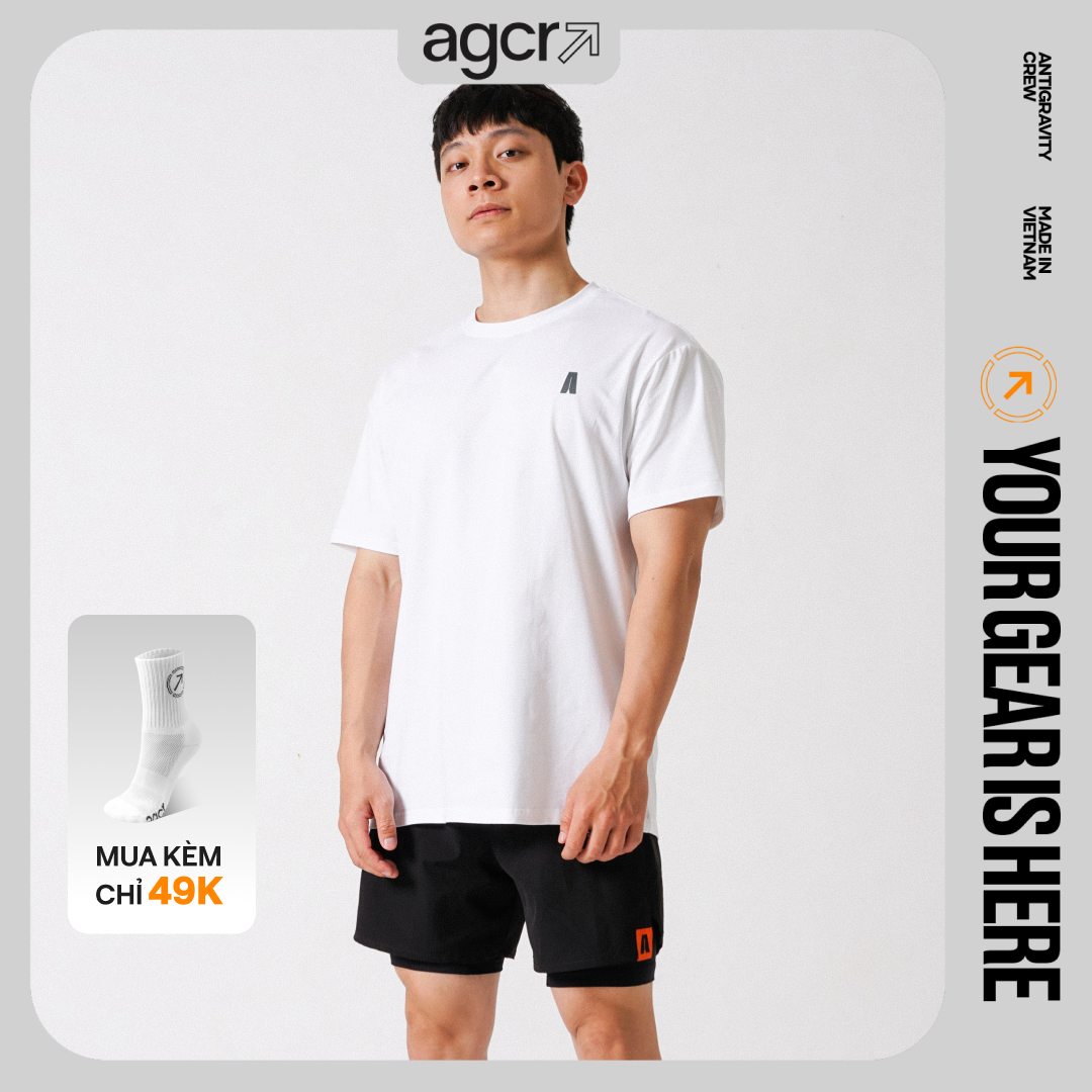 Áo thun nam cổ tròn nhiều mẫu cotton cao cấp AGCR phông nam dáng regular co giãn 4 chiều in chữ