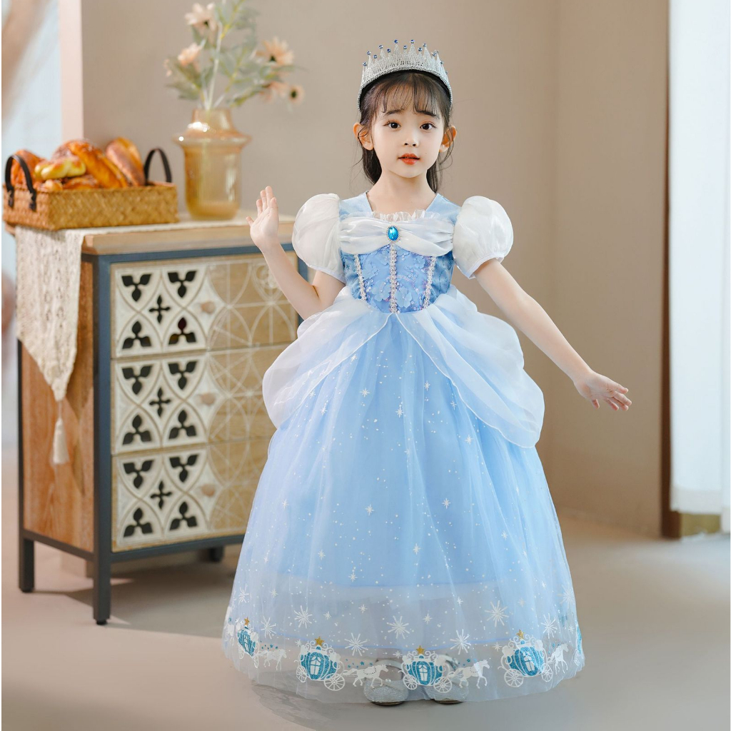 Váy công chúa Elsa, công chúa Cinderella cho bé gái 3-9 tuổi mẫu mới 2023