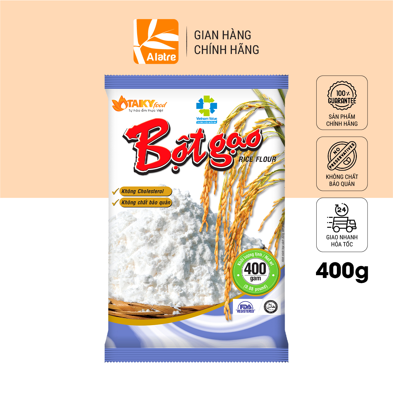 400g Bột Gạo TAKY FOOD - Hàng Chính Hãng - Date mới nhất!