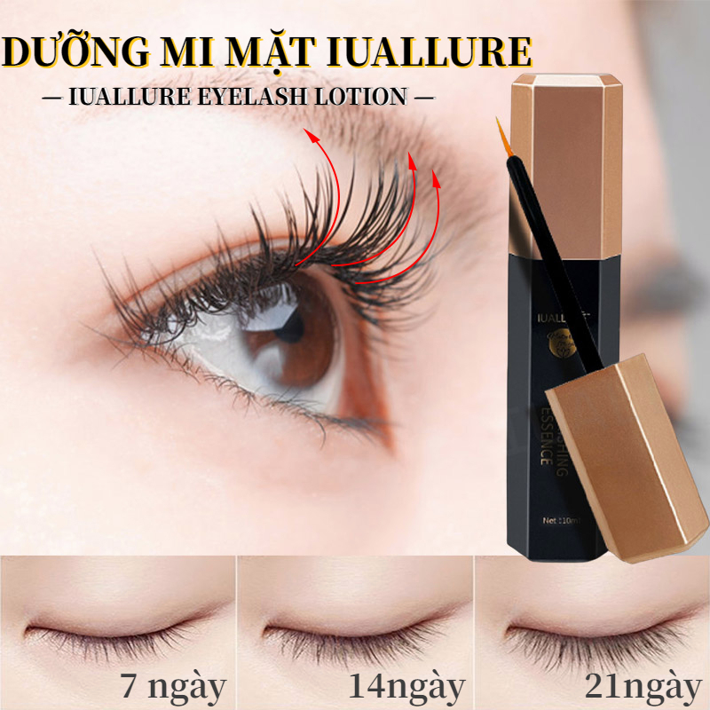 Tinh chất dưỡng mi dài IUALLURE 10ml dưỡng mi giảm gãy rụng mọc dài dày hơn cong tự nhiên không gây thâm mắt