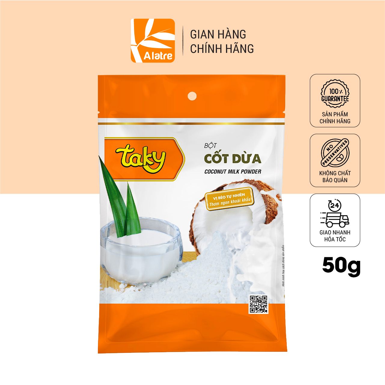 50g Bột Cốt Dừa TÀI KÝ - Hàng Chính Hãng, Date Mới Nhất!