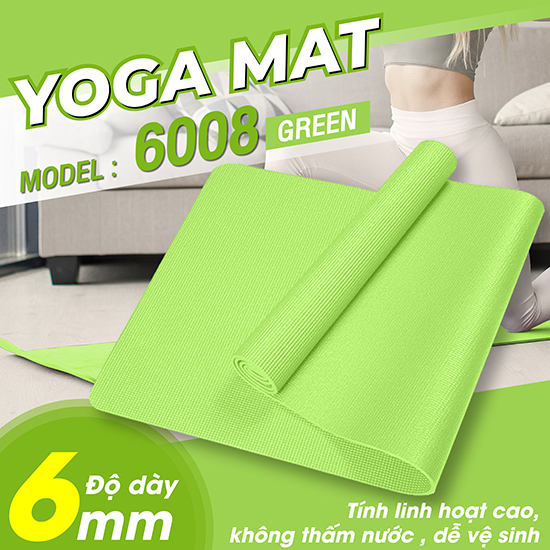 BG Thảm tập dày 6mm TPE yoga tập gym siêu bền loại nhiều màu