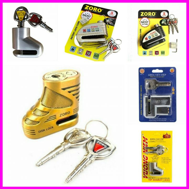 ổ khóa đĩa xe máy⚡FREE SHIP⚡Khóa Đĩa Xe Máy Chống Trộm ZORO,Ổ Khoá Gắn Đĩa Xe,ổ khóa chống trộm xe Việt Tiệp,Vuong Niem