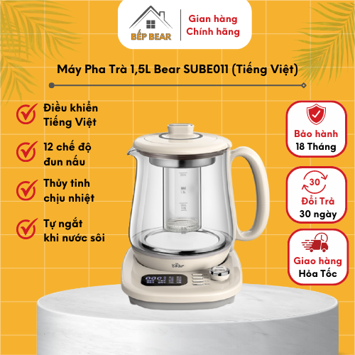 Máy Pha Trà Đa Năng Bear 12 Chế Độ Toàn Đa Năng Chưng Yến, Pha Sữa, Hâm Sữa Cho Bé - SUBE011 - Bản Quốc Tế Bảo hành 18TH