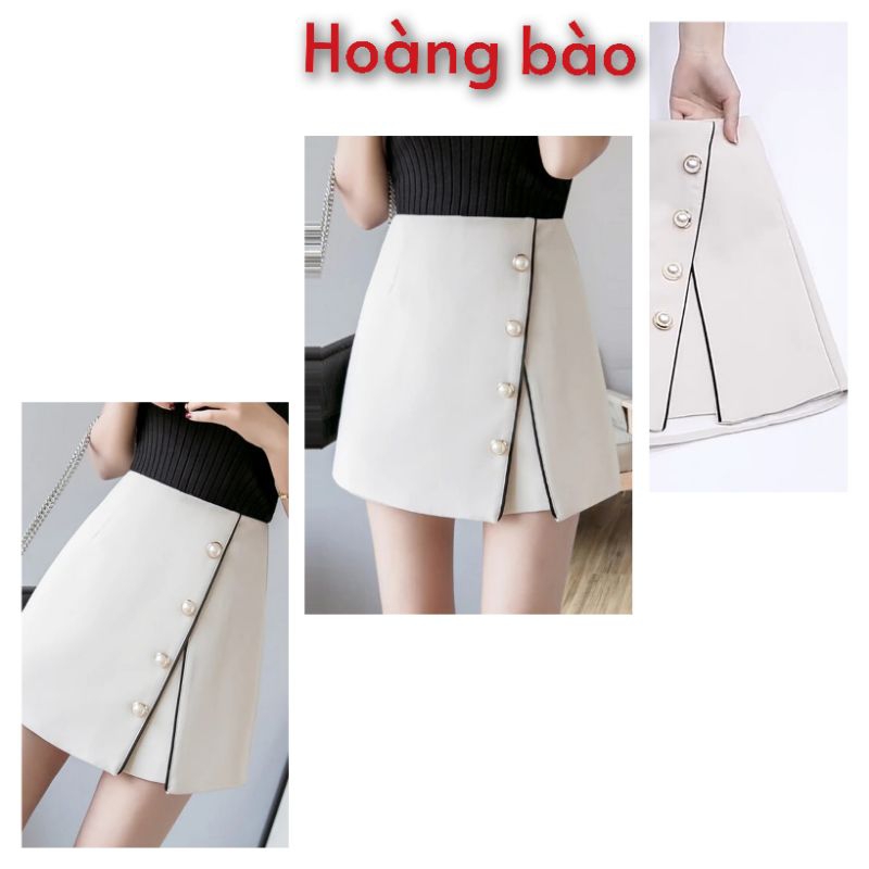 Chân váy chữa A xẻ , vạt đắp siêu đẹp. Vải tuyết mưa Hàn quốc, cạp kéo khoá, có lót quần.