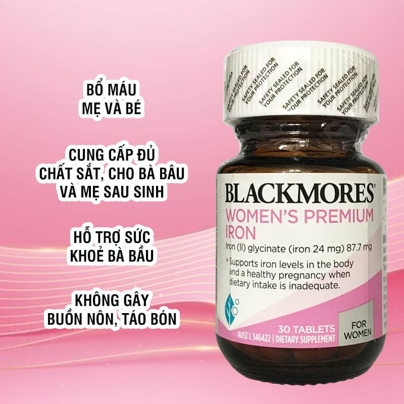 Viên uống bổ sung sắt Blackmores cho bà bầu của Úc Blackmores Iron 30 viên