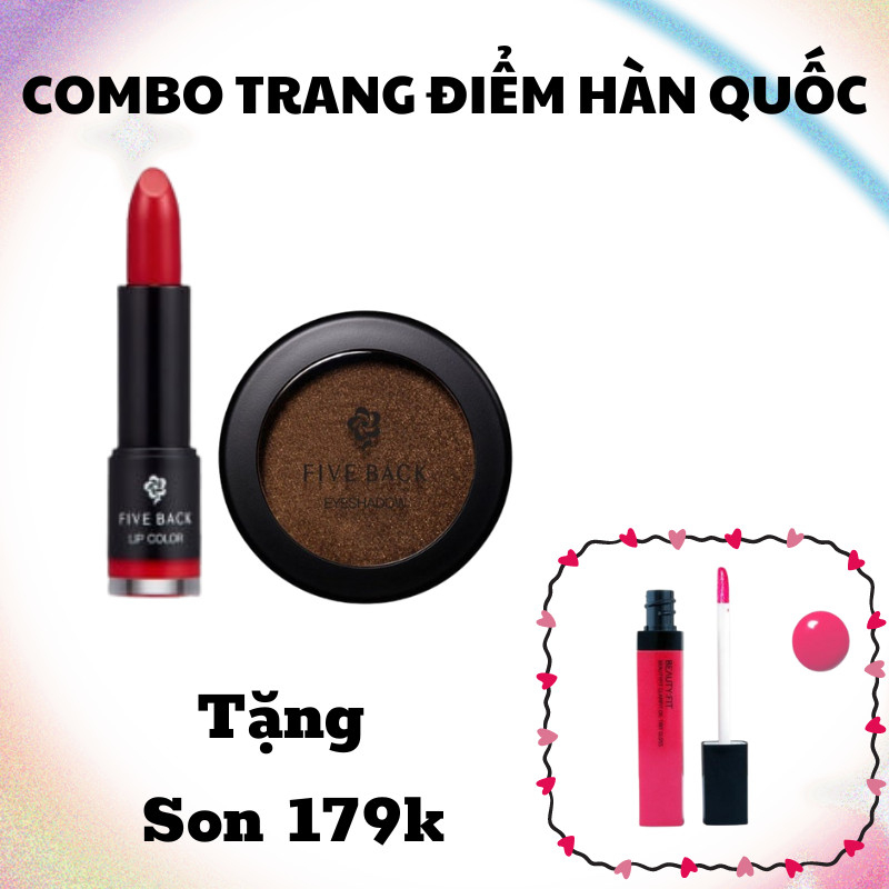 [Tặng Son dưỡng môi Beautifit Hàn Quốc 179k ] Combo trang điểm Hàn Quốc Son thỏi  FB Lip Color #1 và Phấn mắt FB #4