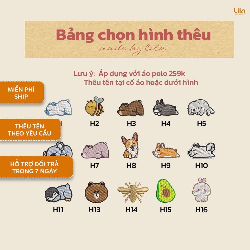 Thêu thêm 1 vị trí trên sản phẩm