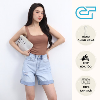 Quần Short Jean Nữ rách coton gấu tua  CT Jeans