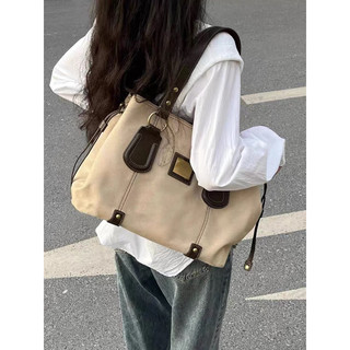 (ORDER TAOBAO) Túi xách nữ tote đeo vai cầm tay màu nâu be vintage size lớn đựng vừa A4 phong cách nhẹ nhàng