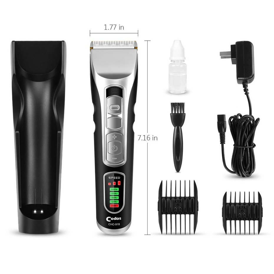Tông đơ cắt tóc Codos CHC-918m có dock sạc, tông đơ cắt tóc cao cấp, sắc bén, an toàn phù hợp làm tiệm và gia đình