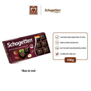 Sôcôla SCHOGETTEN - Vị đắng & hạt phỉ - thanh 100g gồm 18 viên rời