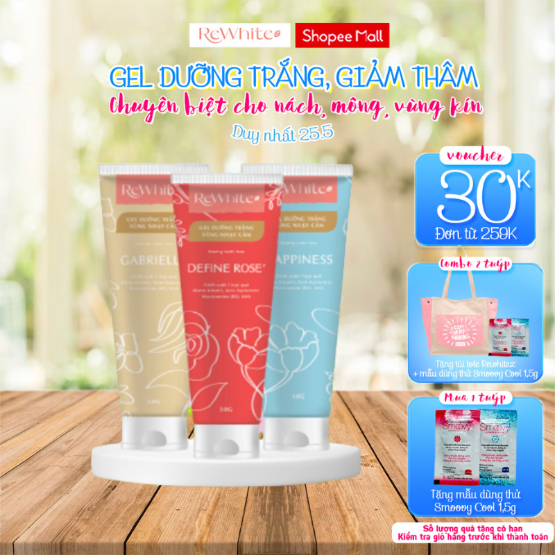 Gel Dưỡng Trắng Rewhitez Giảm Thâm Nách, Vùng Kín, Háng, Mông 50g
