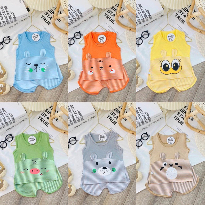 Bộ quần áo 3 lỗ thun lạnh bé trai bé gái P11