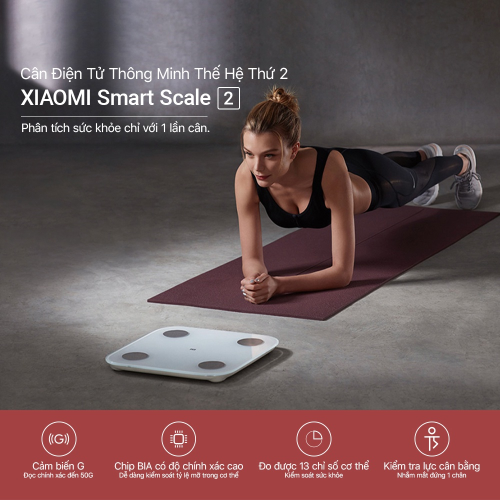 Cân Sức Khỏe Điện Tử Thông Minh Xiaomi Mi Body Scale 2 Mi Scale 2 Kết Nối