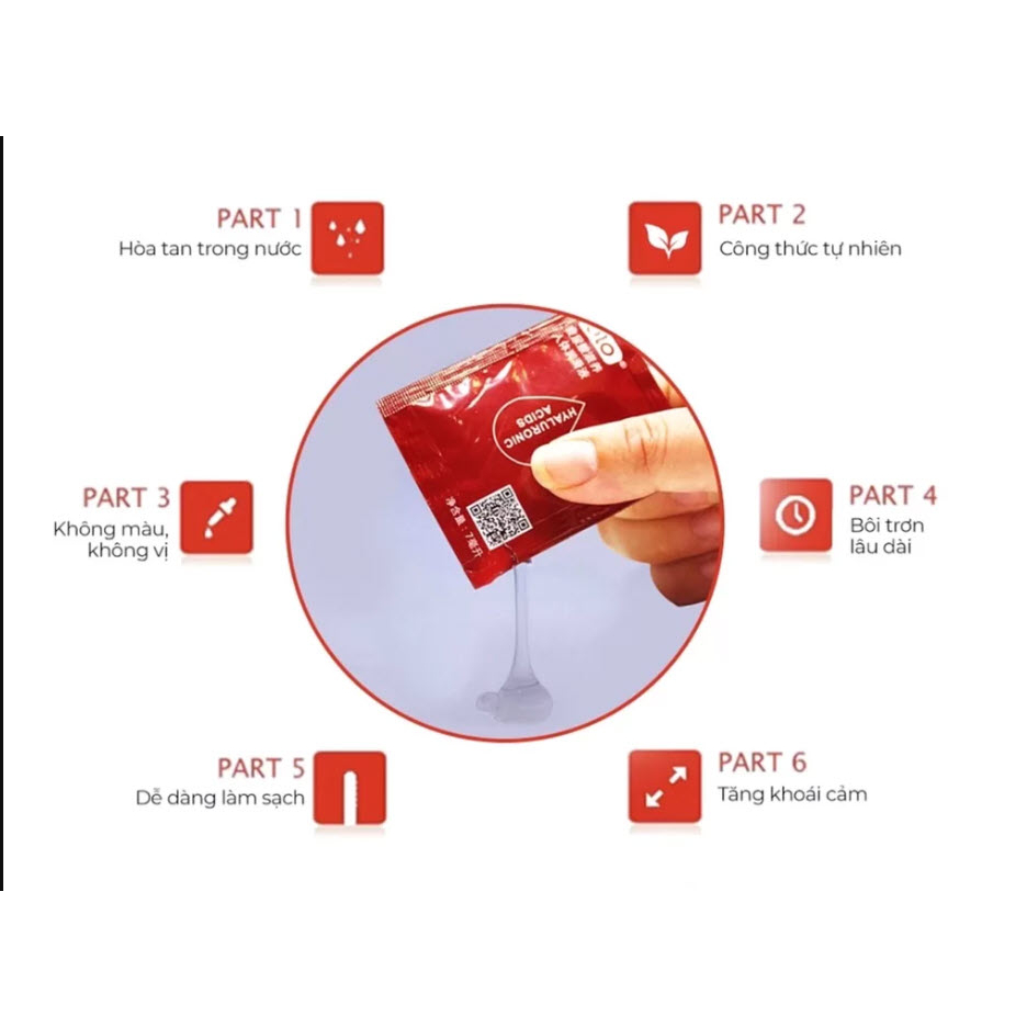 Gel bôi trơn OLO gói 7ml tiện lợi, Gel tăng khoái cảm gốc nước dạng gói - Habiphar
