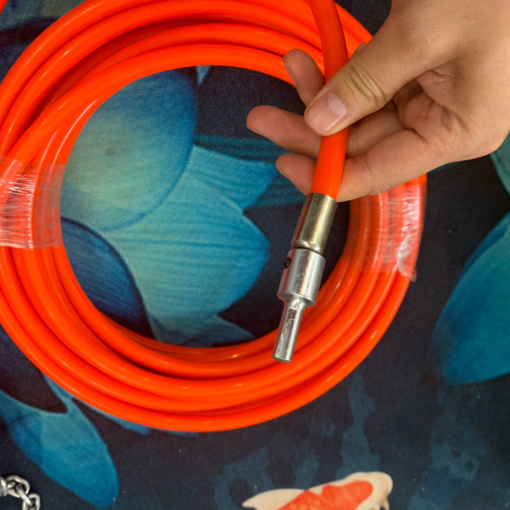 Dây thông tắc cống đánh xích lõi cáp 6mm sử dụng với máy khoan điện