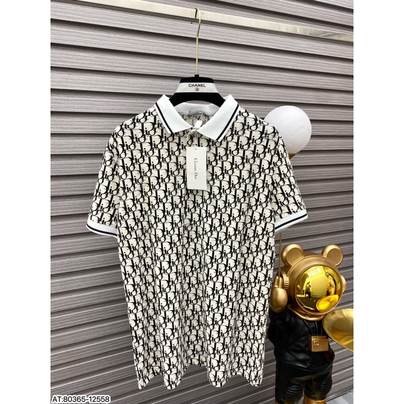 ÁO Polo nam DIO cổ tròn họa tiết tay ngắn phong cách trẻ trung chuẩn from