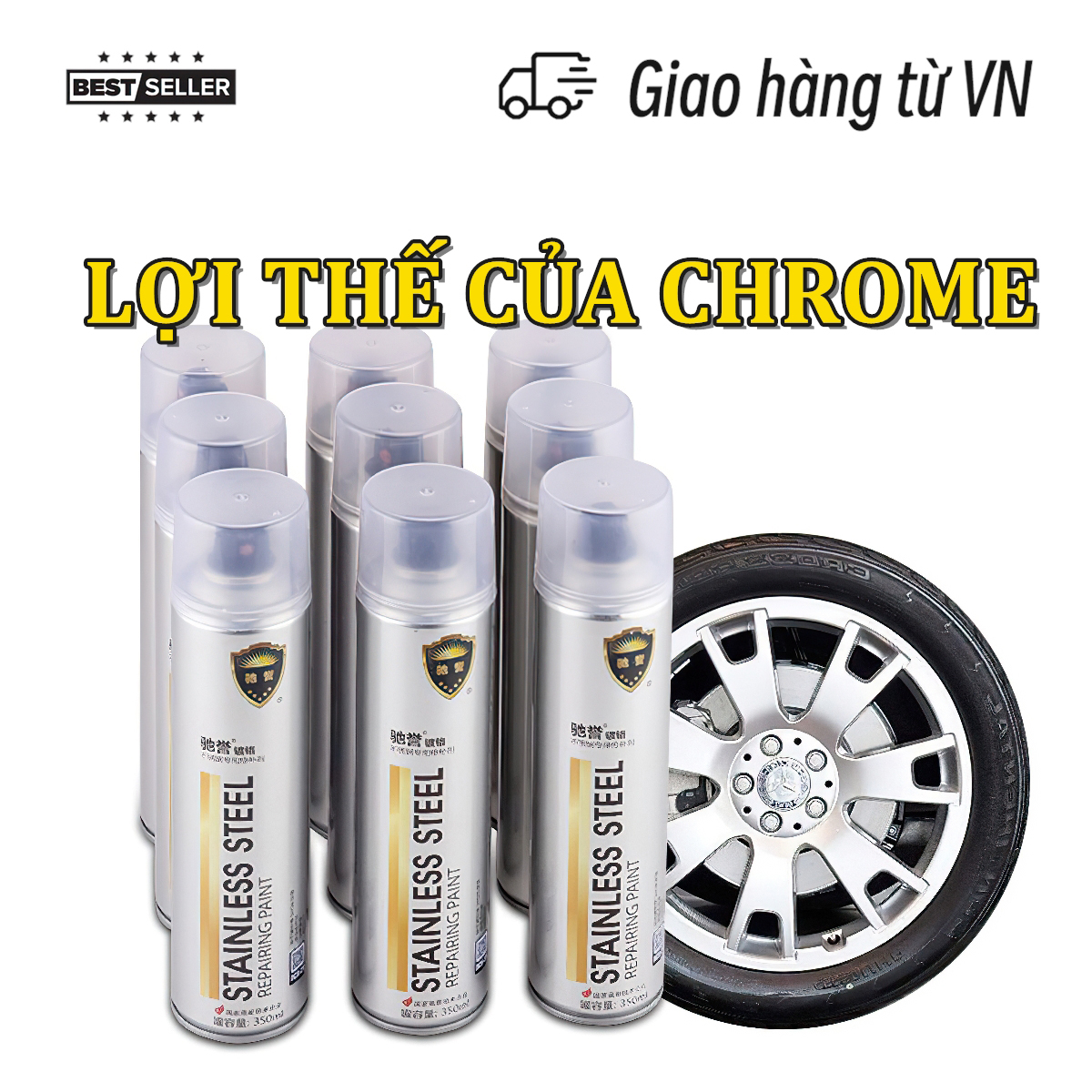 Rusty Spray Paint Xe máy Car Wheel Silver Spray Paint -350ml