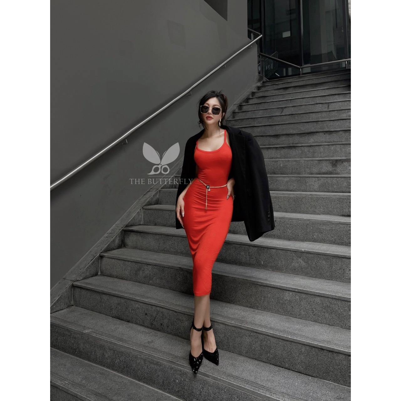 Váy/ Đầm Hai Dây Nữ Khoét Lưng Sâu - Cami Dress Thun Cotton Lụa Dẻo Co Giãn Ôm Sát The Butterfly