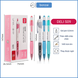 Bút gel Deli văn phòng sinh viên S09 ngòi 0,5mm siêu xinh (Hàng Chính Hãng)