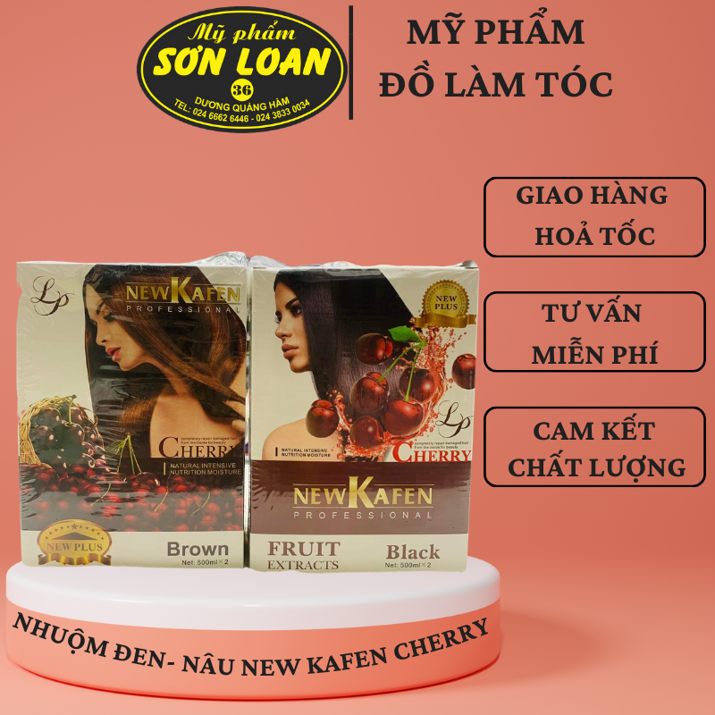 Nhuộm Đen, Nâu New Kafen Cherry Collagen 500ml x2