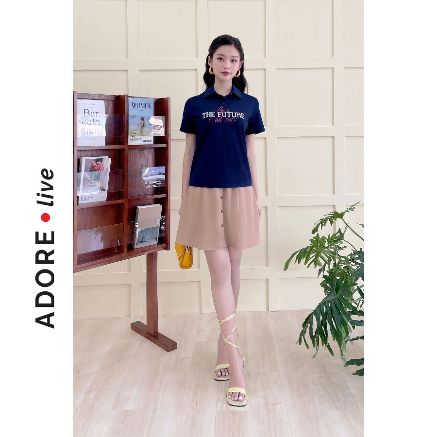 Chân váy Mini skirts casual style tuytsy capuchino khuy dừa 321SK1010 ADORE DRESS