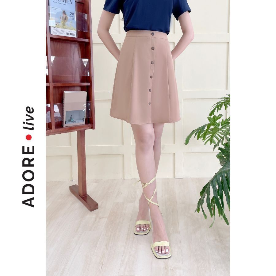 Chân váy Mini skirts casual style tuytsy capuchino khuy dừa 321SK1010 ADORE DRESS