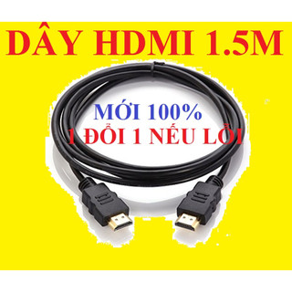 Dây hdmi 1,5m tròn full hd - cable hdmi 1,5m - cáp hdmi 1.5m - dây tròn - 1 đổi 1 nếu lỗi