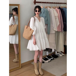 Váy bbd voan buộc dây ren tay 41208 CHERRY COCO