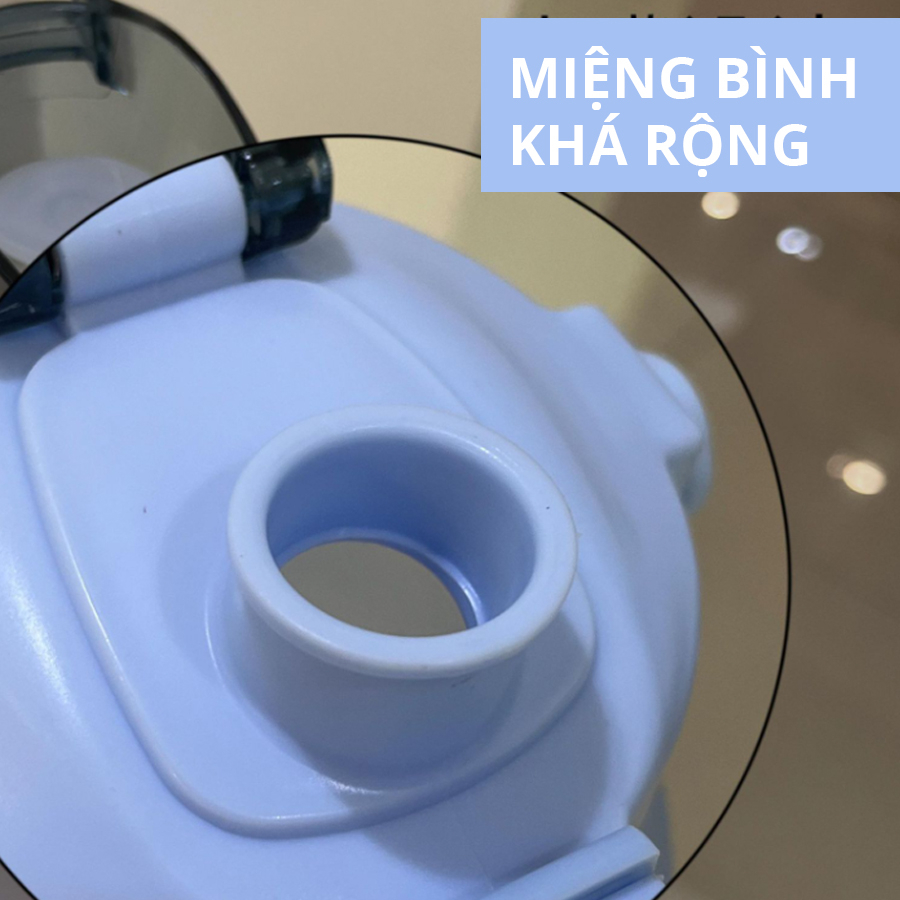 Bình Nước 1500 ml / 2000 ml Kèm Ống hút  + TẶNG Sticker dán dễ thương - tiện lợi cho du lịch dã ngoại - Tập Gym đi học