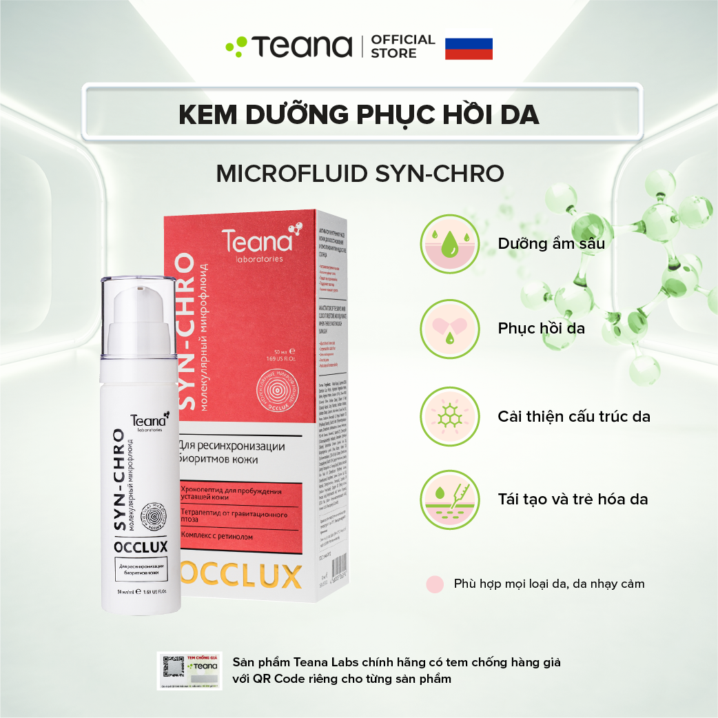 Kem dưỡng Teana Occlux Molecular Microfluid Syn-Chro phục hồi da 50ml