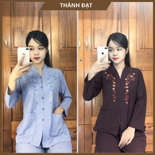Đồ Lam Đi Chùa Mẫu Bài Lai Hàng Loại 1 Vải Đẹp Mịn Dày Dặn, Ko Nhăn, Bộ đi chùa Mặc Thoải Mái, Kín Đáo, Dễ Chịu