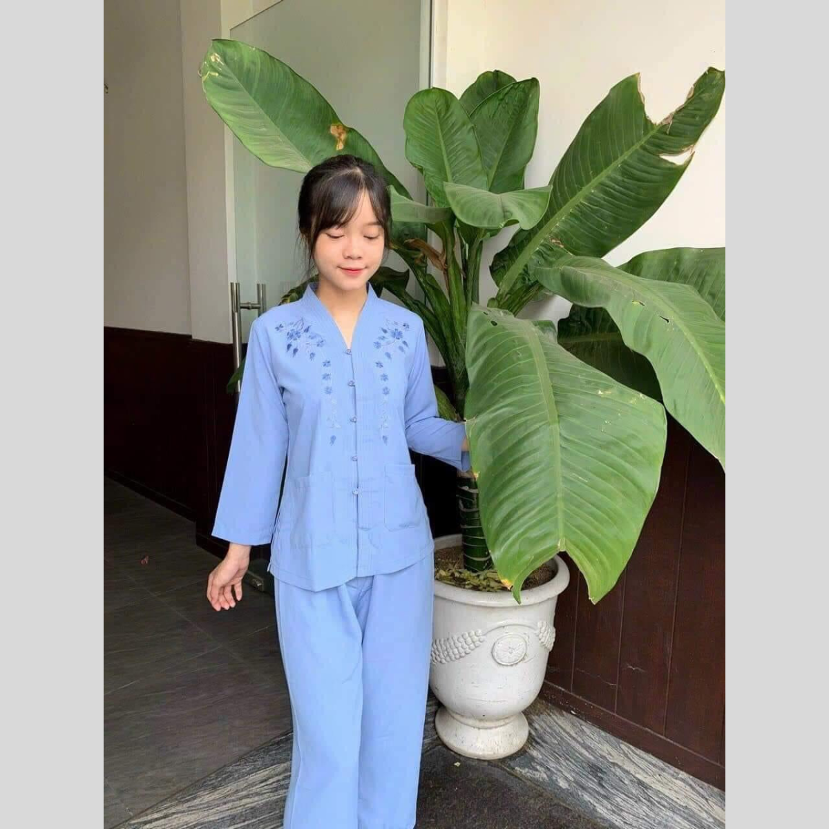 Đồ Lam Đi Chùa Mẫu Bài Lai Hàng Loại 1 Vải Đẹp Mịn Dày Dặn, Ko Nhăn, Bộ đi chùa Mặc Thoải Mái, Kín Đáo, Dễ Chịu