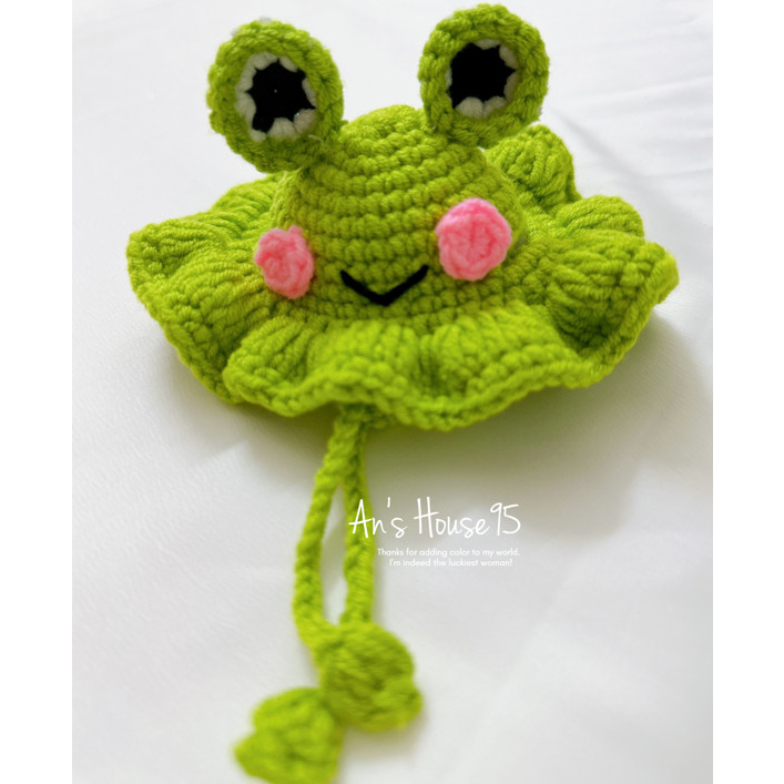 Mũ ếch cho chó mèo thú cưng handmade