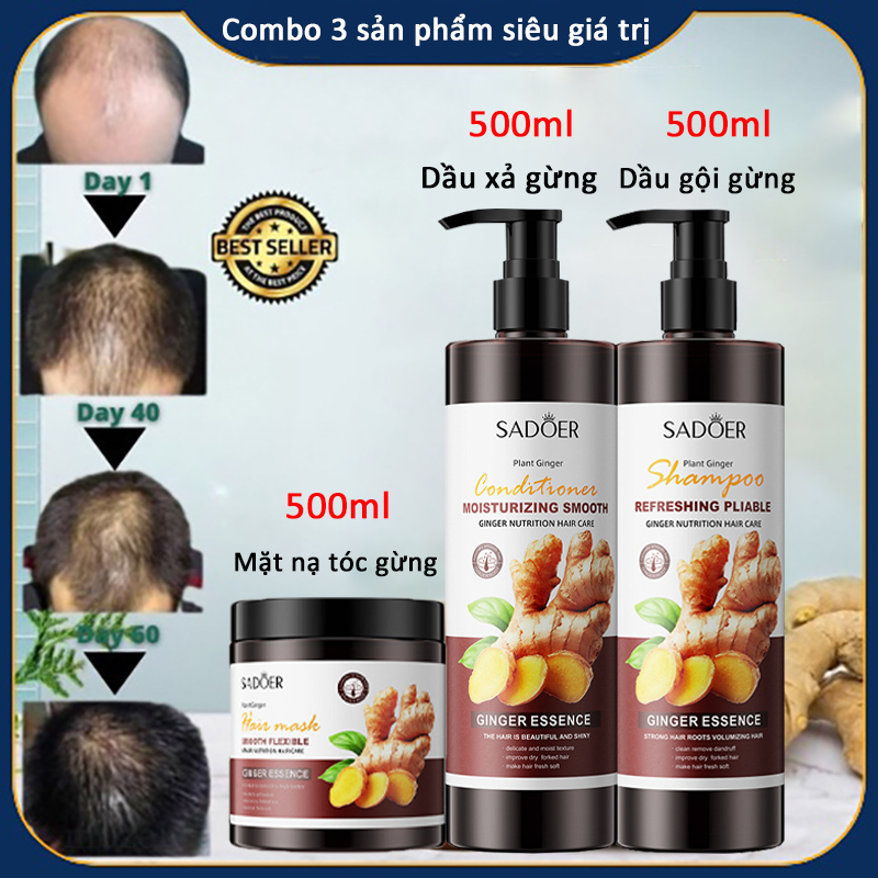Dầu gội gừng chống rụng tóc dầu gội kích thích mọc tóc500ml phục hồi tóc khô xơ rối Xóa gàu kiểm soát dầu