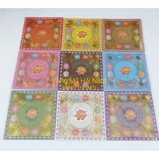 Bộ giấy xếp hoa sen 9 màu kinh chú đại bi hai mặt kt:19x19cm - hàng đẹp