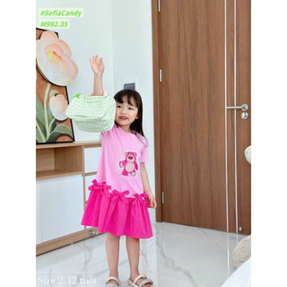 Đầm gấu dâu đuôi cá Hồng xinh xắn