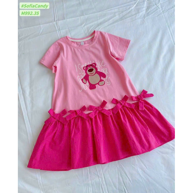 Đầm gấu dâu đuôi cá Hồng xinh xắn