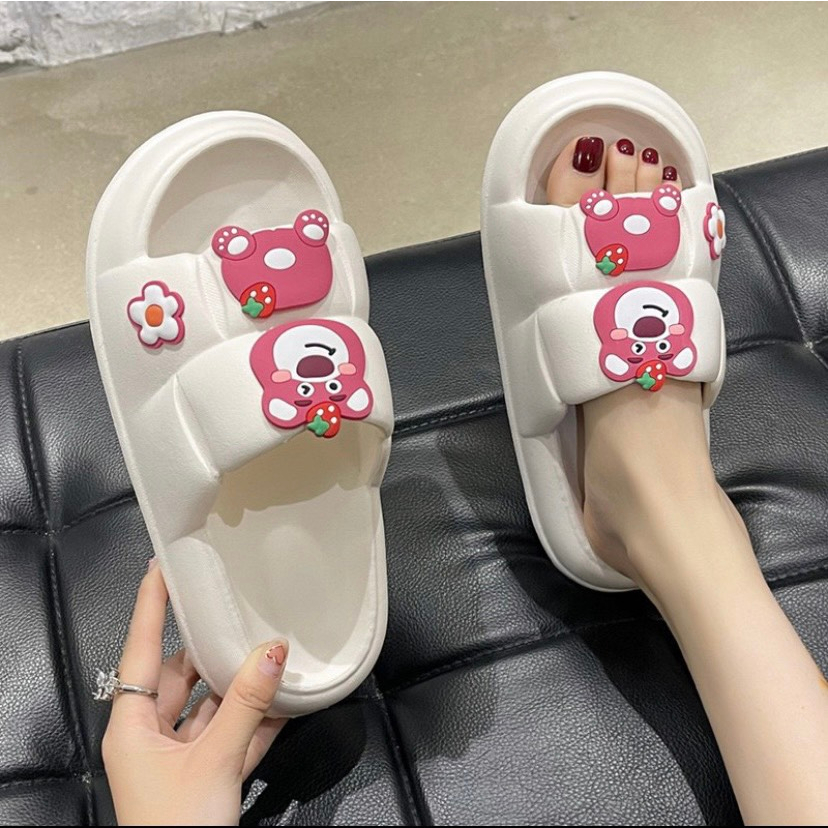 Dép bánh mỳ nữ, dép quai ngang HOẠT HÌNH CHUỘT, MÈO, GẤU siêu đáng yêu