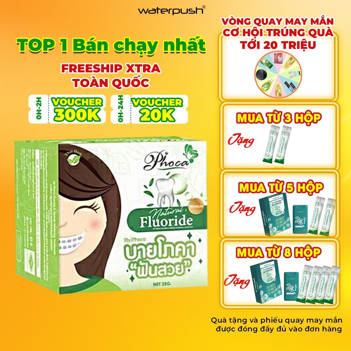 Kem đánh răng thảo dược BY PHOCA Thái Lan 25g giúp răng trắng sáng, hơi thở thơm mát