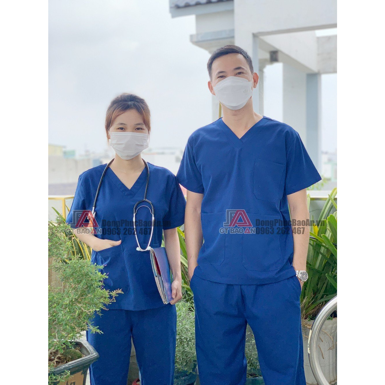 Bộ Scrubs Nam Nữ Cotton Cao Cấp Nhiều Màu, Đồng Phục Bác Sĩ Kỹ Thuật Viên, Thẩm Mỹ Viện, Spa
