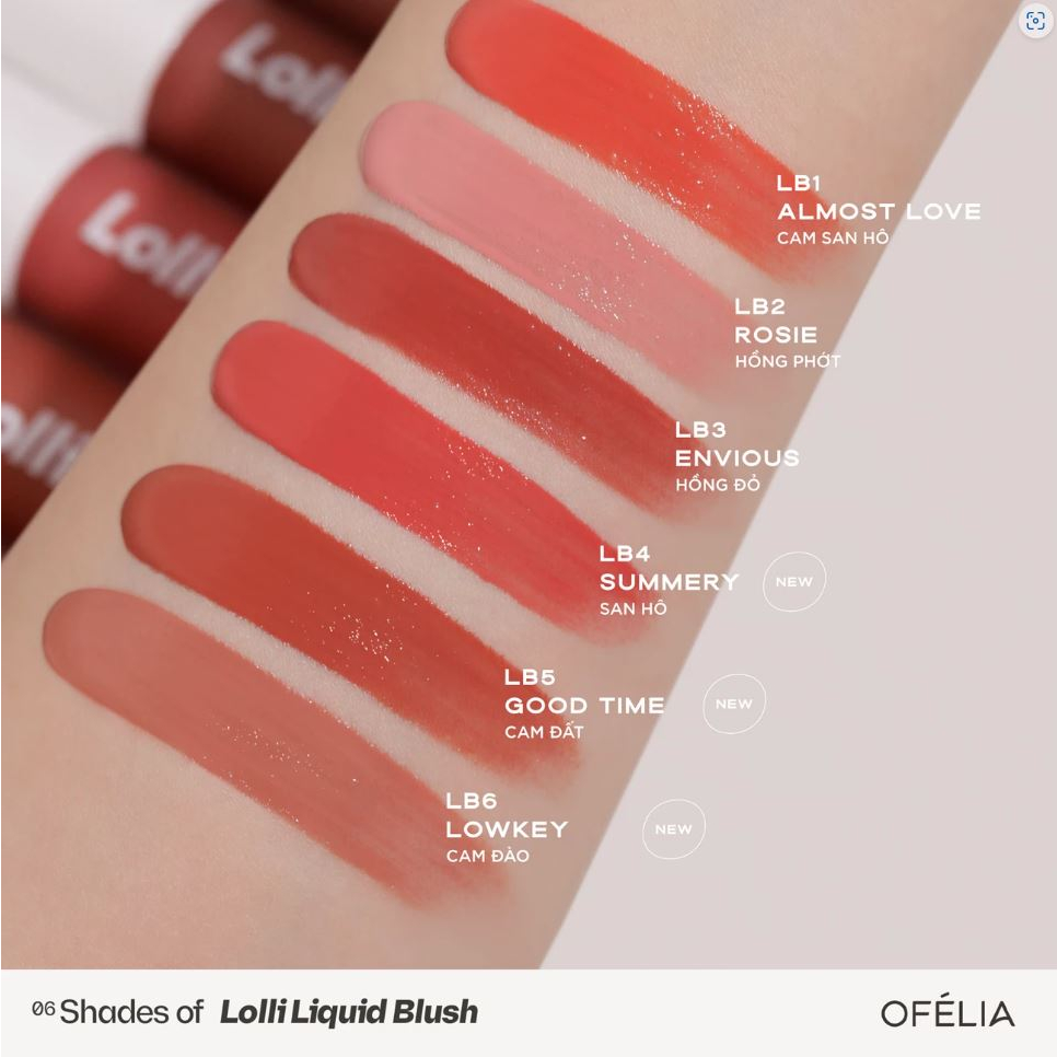 Má Hồng OFÉLIA Lolli Liquid Blush Má Hồng Dạng Kem Cho Đôi Má Hồng Xinh Xắn  4.3g