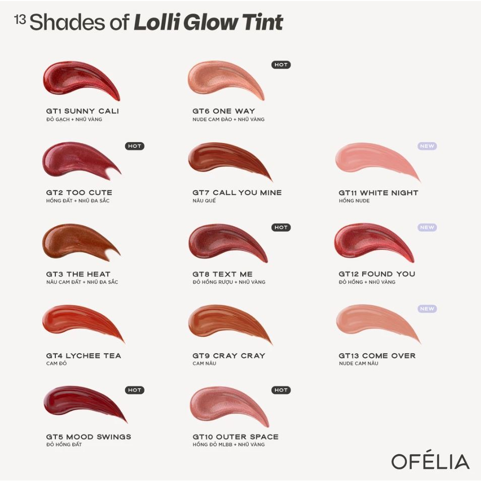 Son Tint Bóng, Lâu Trôi Cho Đôi Môi Căng Mọng Ofélia Lolli Glow Tint 3.9g