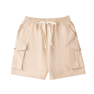 Quần short kaki hider túi hộp cúc bấm 096 màu kem unisex nam nữ